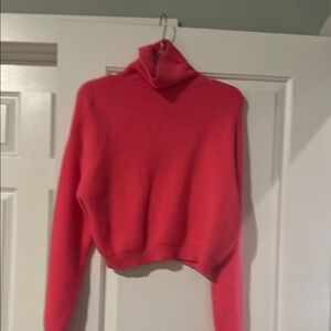 Zara Pink Cowl Turtleneck Sweater Cozy Knit